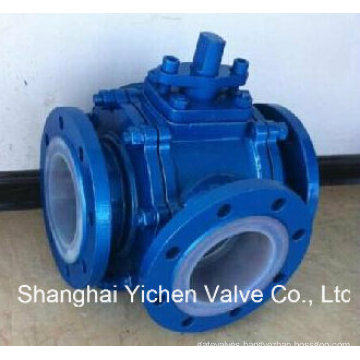 PTFE Lined Three Way T Type Ball Valve (Q45F46)